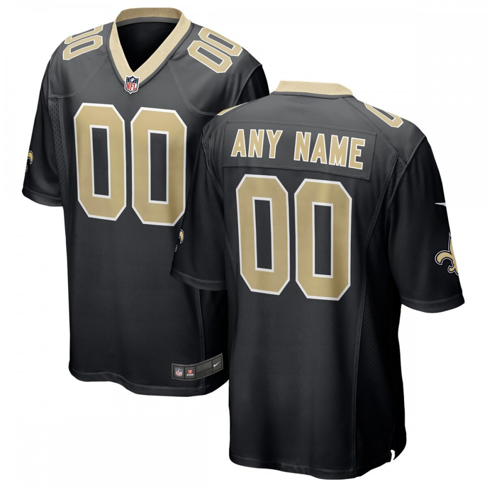 New Orleans Saints Nike Custom Game Jersey - Black-GridironStore